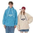 Fleece Lettering Zip-collared Sweatshirt