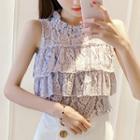 Frilled Sleeveless Lace Top