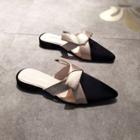Pointed-toe Slippers Bow Mules