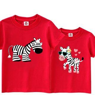 Couple Matching Short-sleeve Zebra Printed T-shirt
