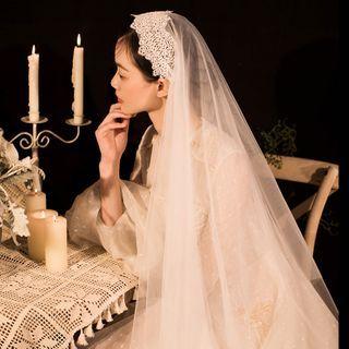 Lace Wedding Veil White - One Size