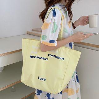 Lettering Tote Bag Light Yellow - One Size