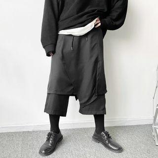 Asymmetrical Mock Two Piece Pants