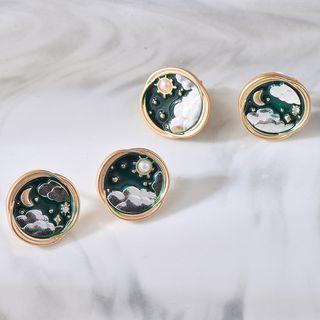 Non-matching Cloud Stud Earring / Clip-on Earring