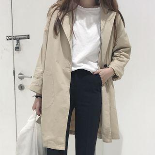 Plain Long Blazer Khaki - One Size