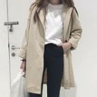 Plain Long Blazer Khaki - One Size