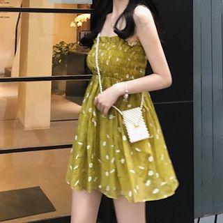 Floral Print Sleeveless Dress Avocado - One Size