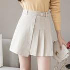 Corduroy Pleated Mini A-line Skirt