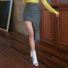 Cutout Plaid H-line Skirt