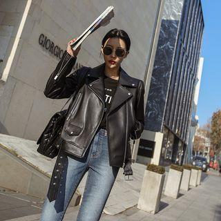 [black Label] Sheepskin Biker Jacket