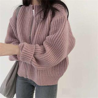 Zipped Knit Cardigan