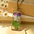 Dried Flower Pendant Necklace