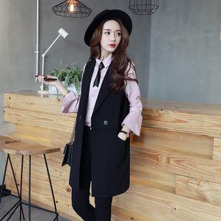 Double-button Long Vest
