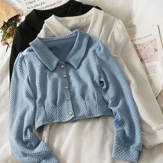 Embossed Crop Shirt