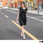 Asymmetric Tie-shoulder Ruffle Shift Dress