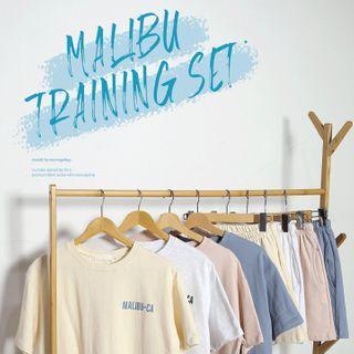 Set: Letter-printed T-shirt + Sweatshorts