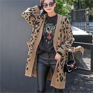 Leopard Loose-fit Long Cardigan