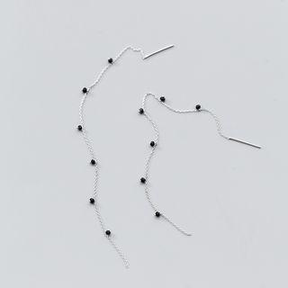 S925 Sterling Silver Rhinestone Threader Earrings As Shown In Figure - One Size