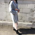 Plain V-neck Long-sleeve Knit Dress