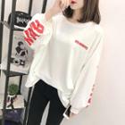 Long-sleeve Lettering Printed T-shirt