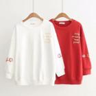 Round-neck Embroidered Long-sleeve Sweater