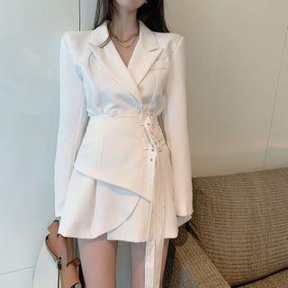 Mock Two-piece Plain Slim-fit Blazer