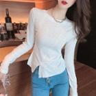 Asymmetrical Panel Long-sleeve T-shirt