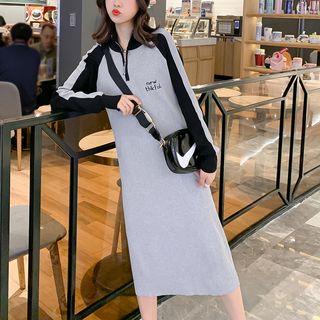 Raglan Long-sleeve Midi Dress