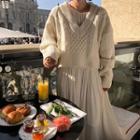 Cable-knit Sweater / Long-sleeve Maxi Dress