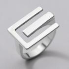 Geometric Sterling Silver Open Ring S925 Silver - Ring - Silver - One Size