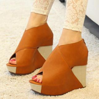 Cross-strap Open-toe Wedges