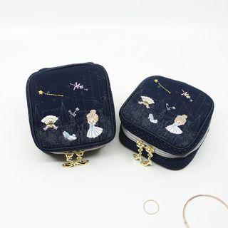 Cartoon Embroidered Zip Pouch
