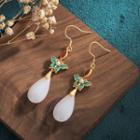 Butterfly Faux Gemstone Alloy Dangle Earring 1 Pair - Cp389 - White - One Size