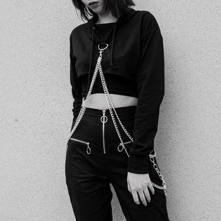 Chain Cropped Hoodie