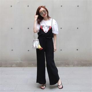 Drawstring-waist Linen Jumpsuit