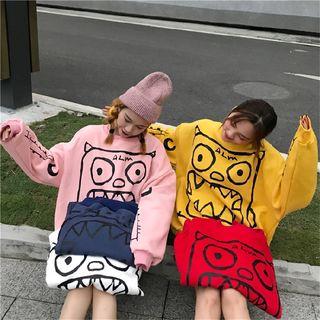 Monster Print Long Sleeve Sweatshirt