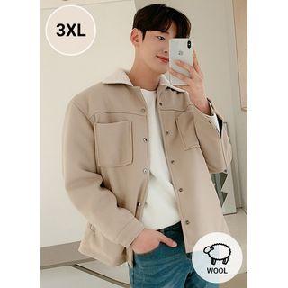 Sherpa-fleece Lined Wool Blend Jacket
