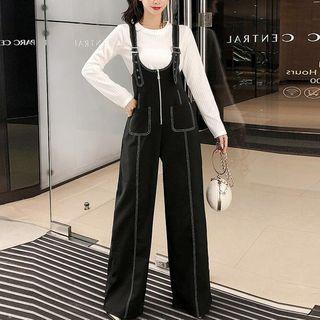 Long-sleeve Top / Wide-leg Jumper Pants / Set