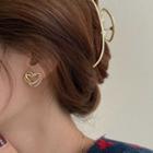 Heart Rhinestone Alloy Earring 1 Pair - Silver Stud - Gold - One Size