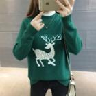 Deer Mock-neck Sweater