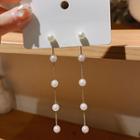 Faux Pearl Dangle Earrings 1 Pair - Silver Needle - Gold - One Size