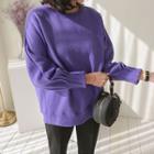 Pintuck-sleeve Fleece-lined Pullover
