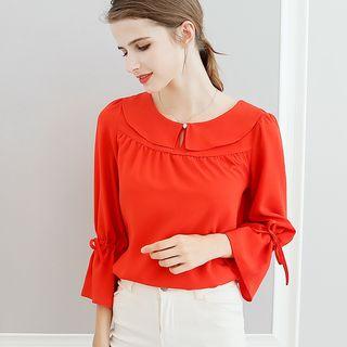 3/4-sleeved Plain Blouse