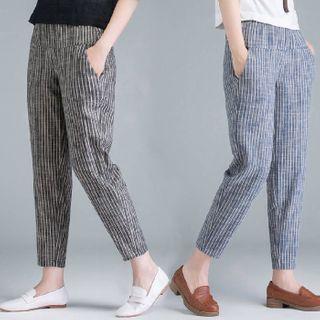 Striped Harem Linen Pants