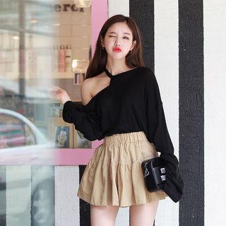 Inset Shorts Band-waist Skort