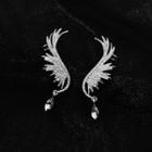 Rhinestone Wings Earring 1 Pair - As Shown In Figure - One Size