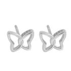 Sterling Silver Hollow Butterfly Necklace 1 Pair - Silver - One Size