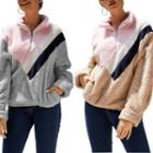 Color Block Half-zip Fleece Sweatshirt