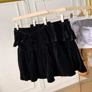 A-line Mini Skirt Skirt - Black - L