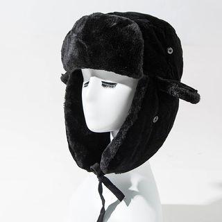 Plain Fleece-lined Trapper Hat